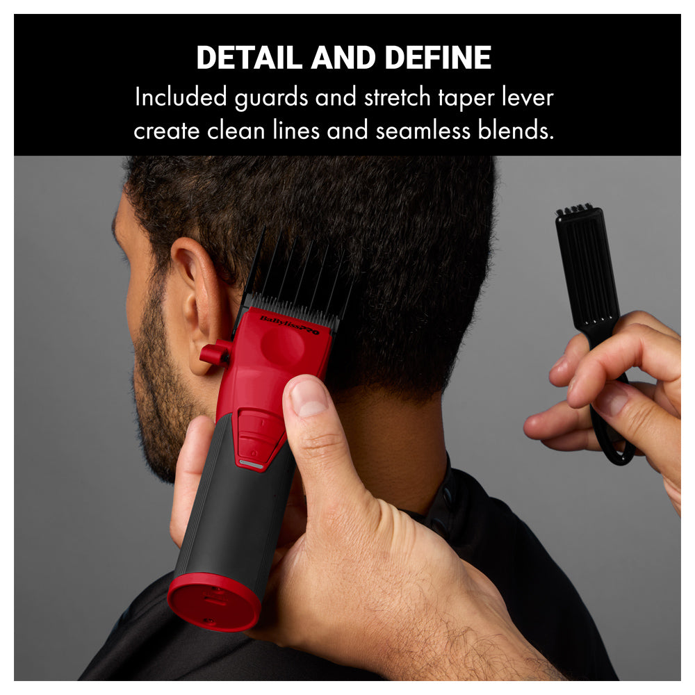 BaBylissPRO Red COREFX Clipper FX86RD -  USB-C Charging - Limited Edition Red