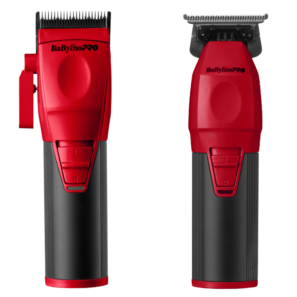 BaBylissPRO Red COREFX Duo Clipper & Trimmer FX86RD & FX76RF - USB-C Charging - Limited Edition Red