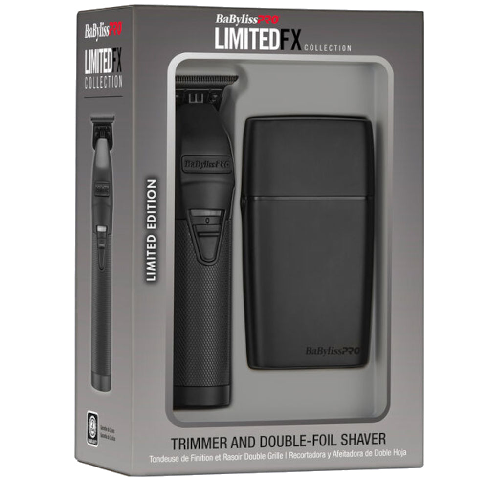 BaBylissPRO® LimitedFX Matte Black Trimmer and Double-Foil Shaver Gift Set - FXDUOFS2TMB