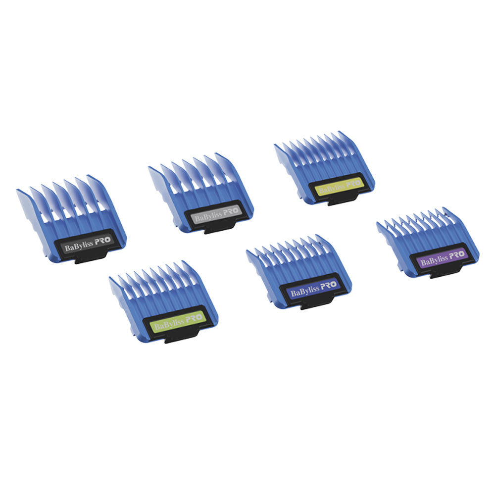 BaBylissPRO Magnetic Clipper Guards FXPCMG - 6 Piece Set with Profiled Teeth for Smooth Cutting