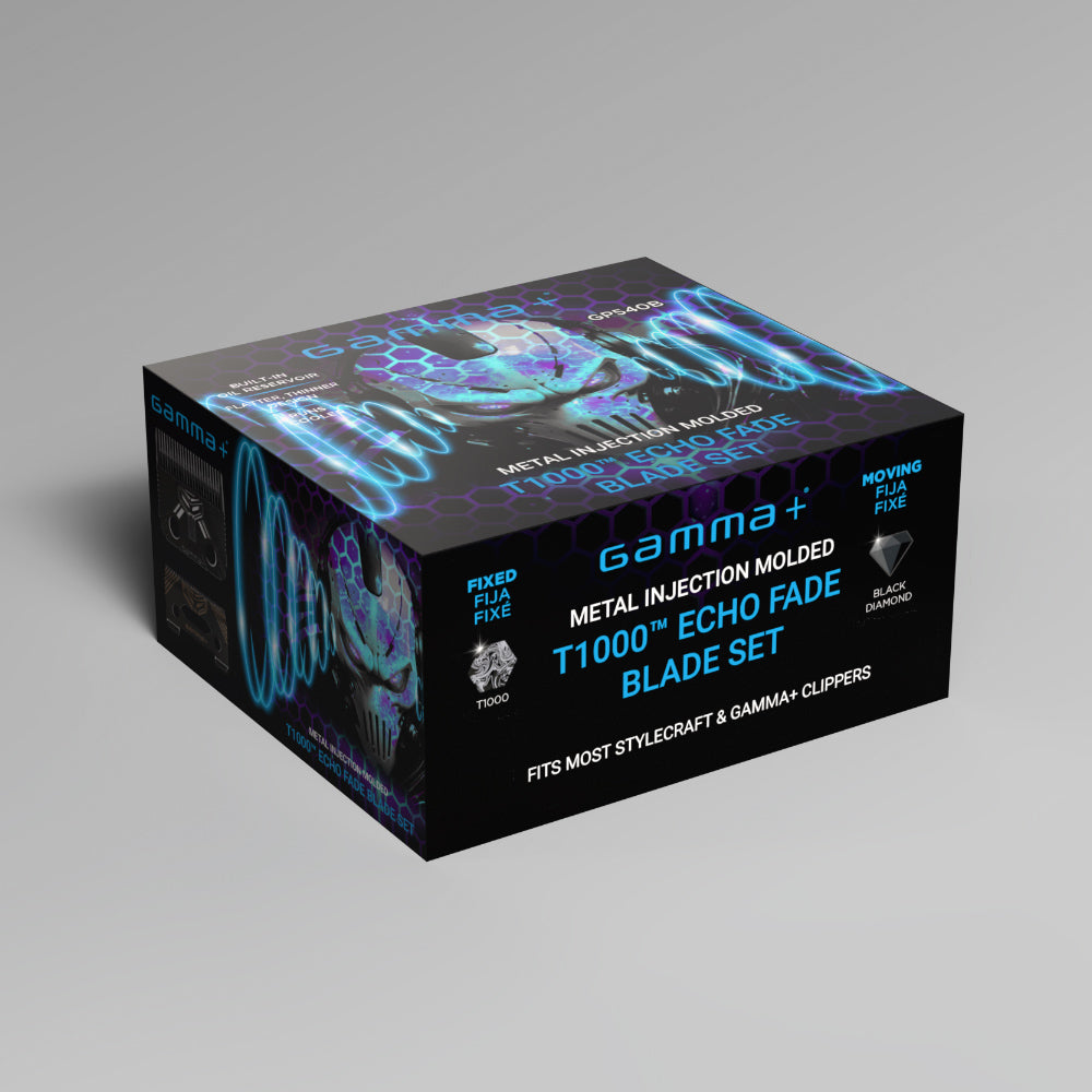 Gamma+ T1000 Echo Fixed Fade Blade and Shallow 2.0 Clipper Blade Set GP540B