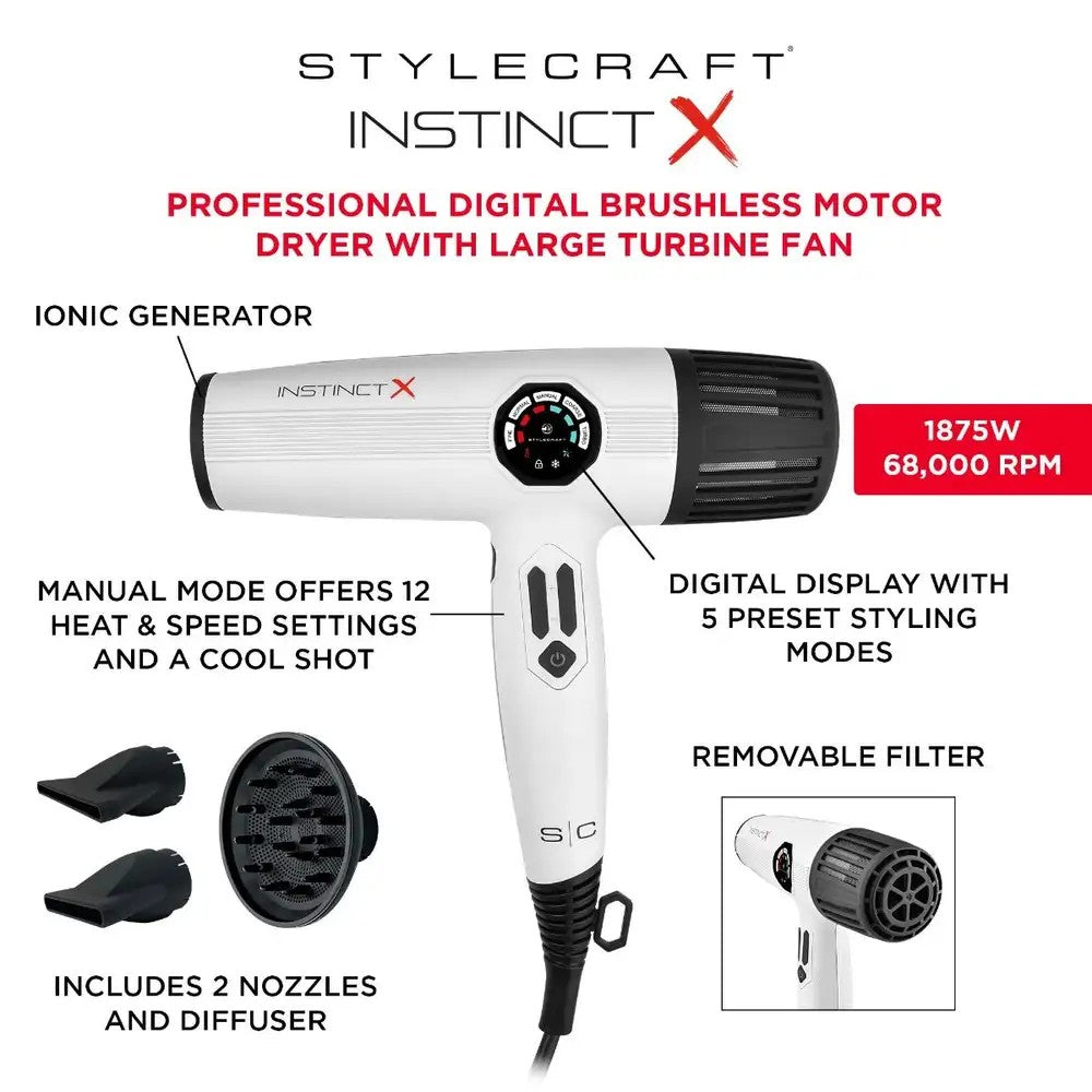 StyleCraft Instinct X Hairdryer - SC105B