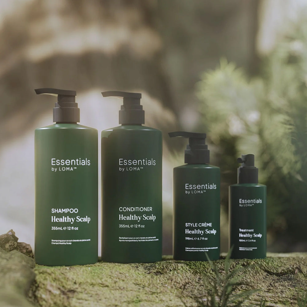 Loma Healthy Scalp Essensials Combo - 355 mL Shampoo - 355 mL Conditioner - 198 mL Style Crème - 100 mL Treatment