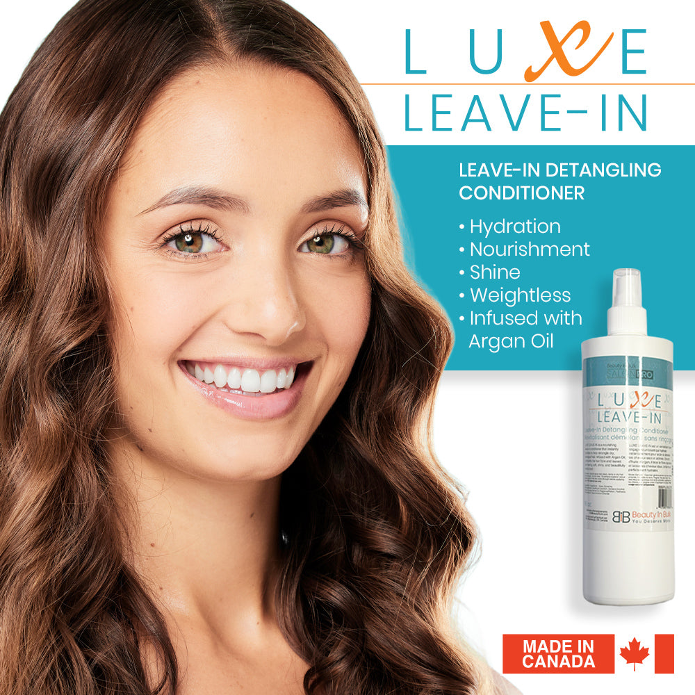 Luxe Leave-In Detangling Conditioner 473 mL / 16 oz. with Argan Oil for Soft, Shiny and Tangle-free Hair