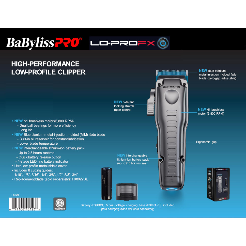 BaBylissPRO FXONE Lo-PROFX - High-Performance, Low Profile Clipper - FX829