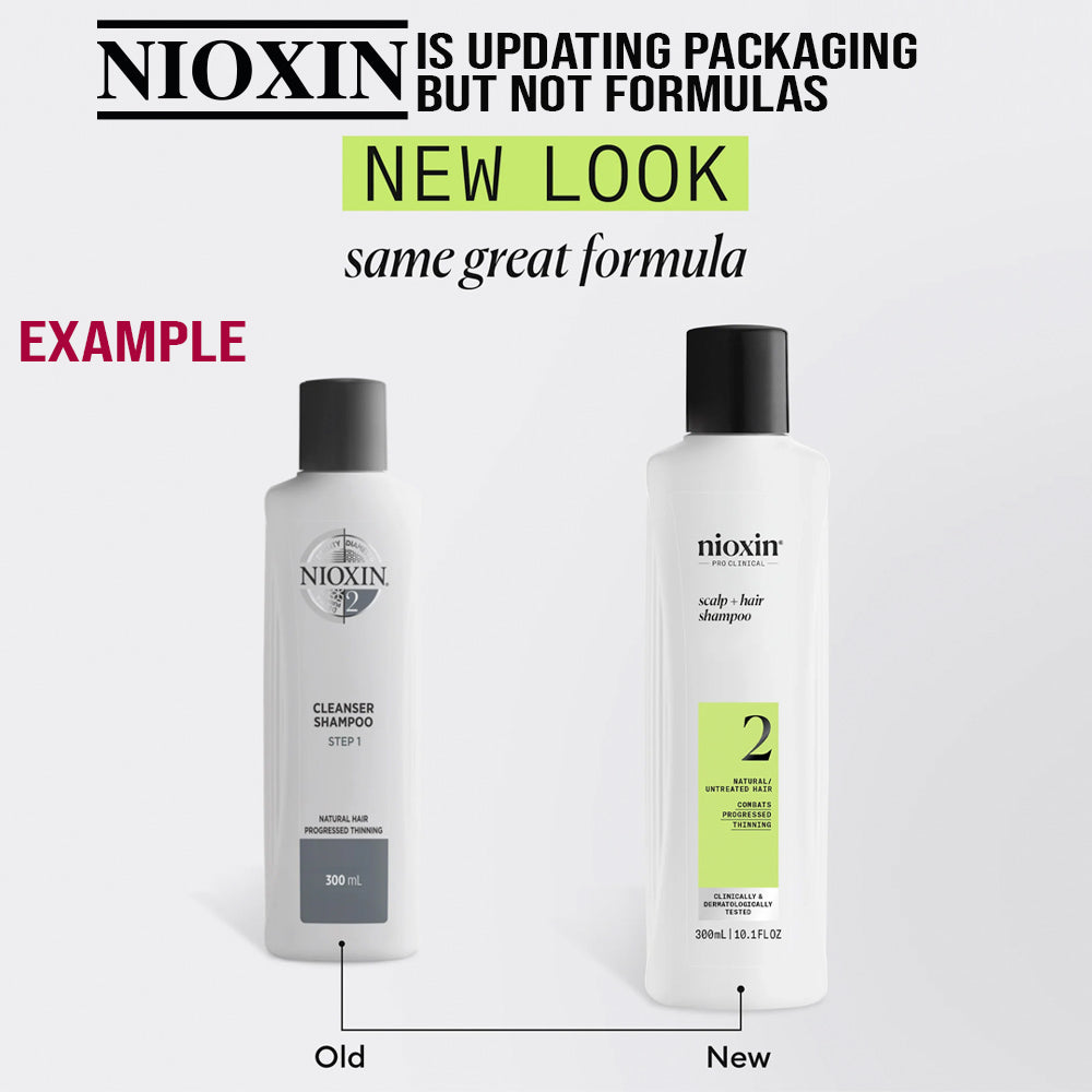 Nioxin System #2 - Cleanser Shampoo - 300 mL - Natural Hair.  Progressed Thinning.