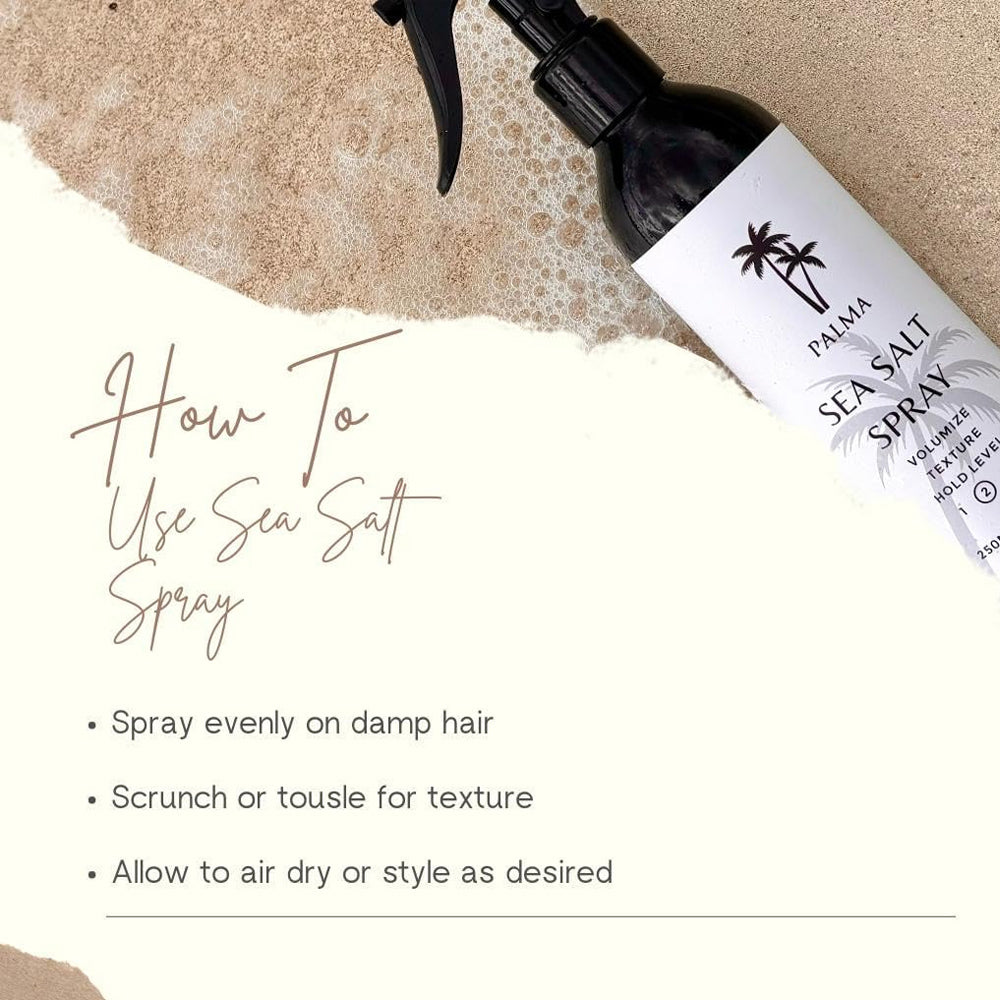 Palma Series Sea Salt Texturizing Spray 250 mL/8.45 oz. | Natural & Organic Ingredients for Texture & Frizz-Free Curls