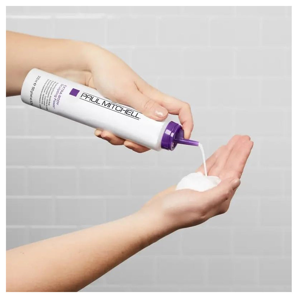 Paul Mitchell Extra-Body Sculpting Foam 200 mL / 6.7 oz. Adds Fullness, Touchable Finish, For Fine Hair