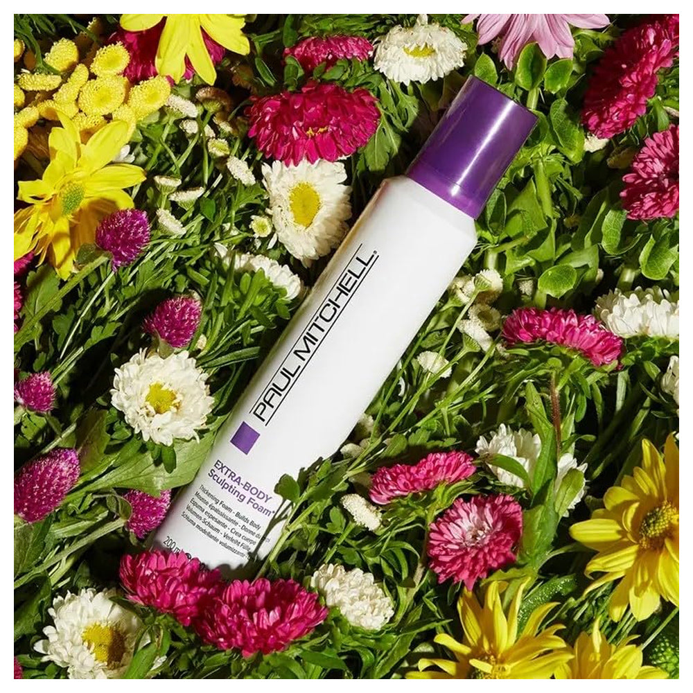 Paul Mitchell Extra-Body Sculpting Foam 200 mL / 6.7 oz. Adds Fullness, Touchable Finish, For Fine Hair