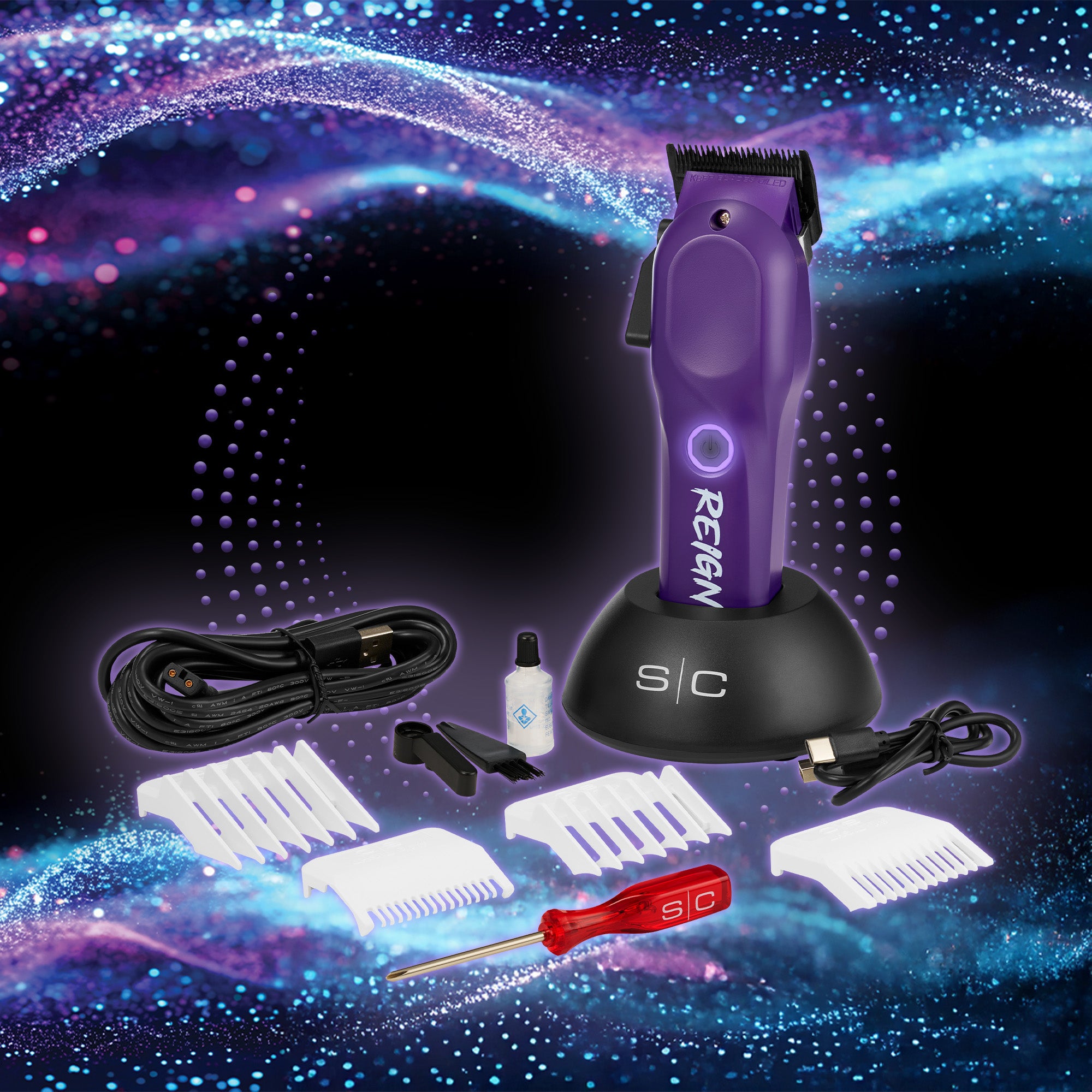 StyleCraft Purple Reign Clipper SC620P - Featuring  Eontm Digital Brushless Motor Technology