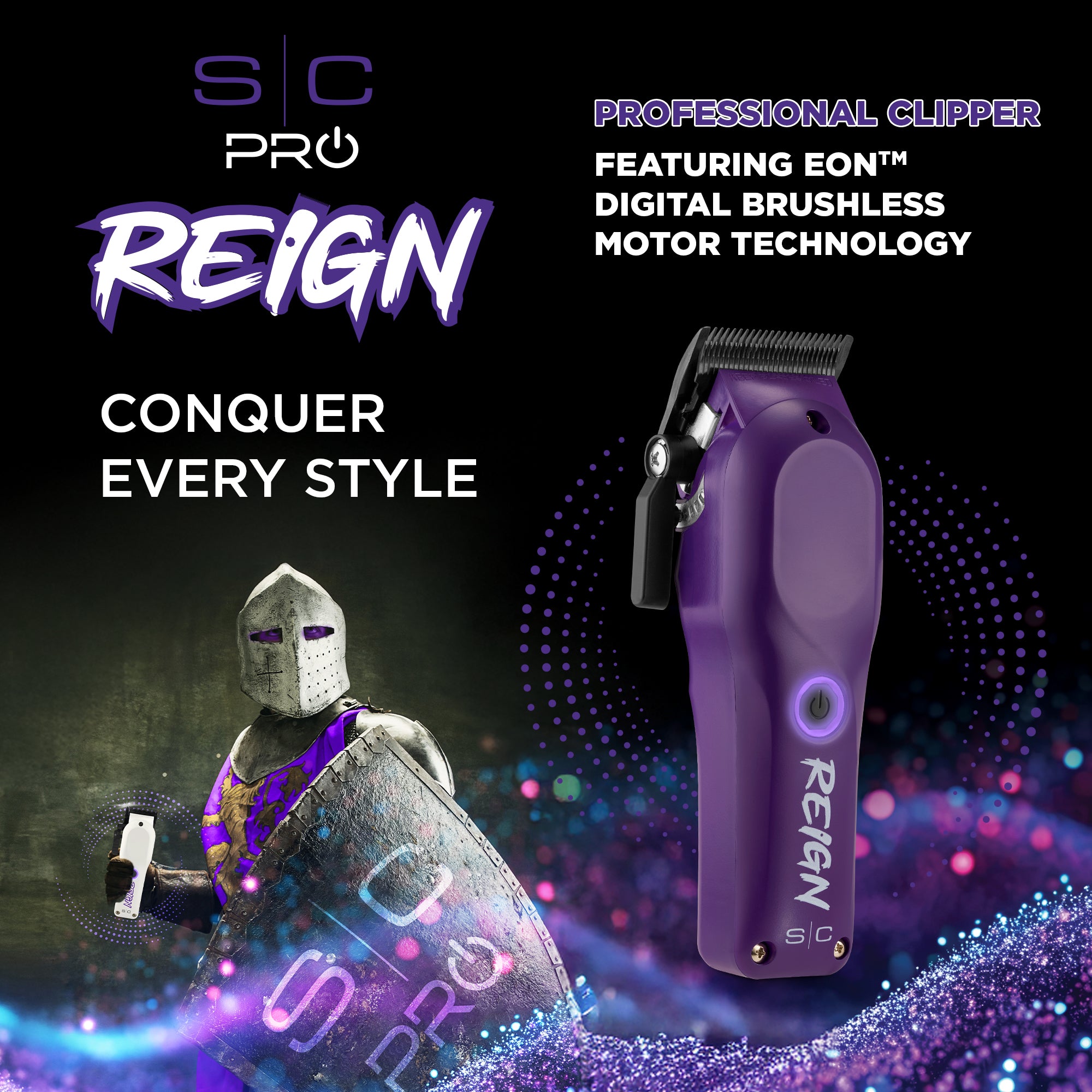 StyleCraft Purple Reign Clipper SC620P - Featuring  Eontm Digital Brushless Motor Technology