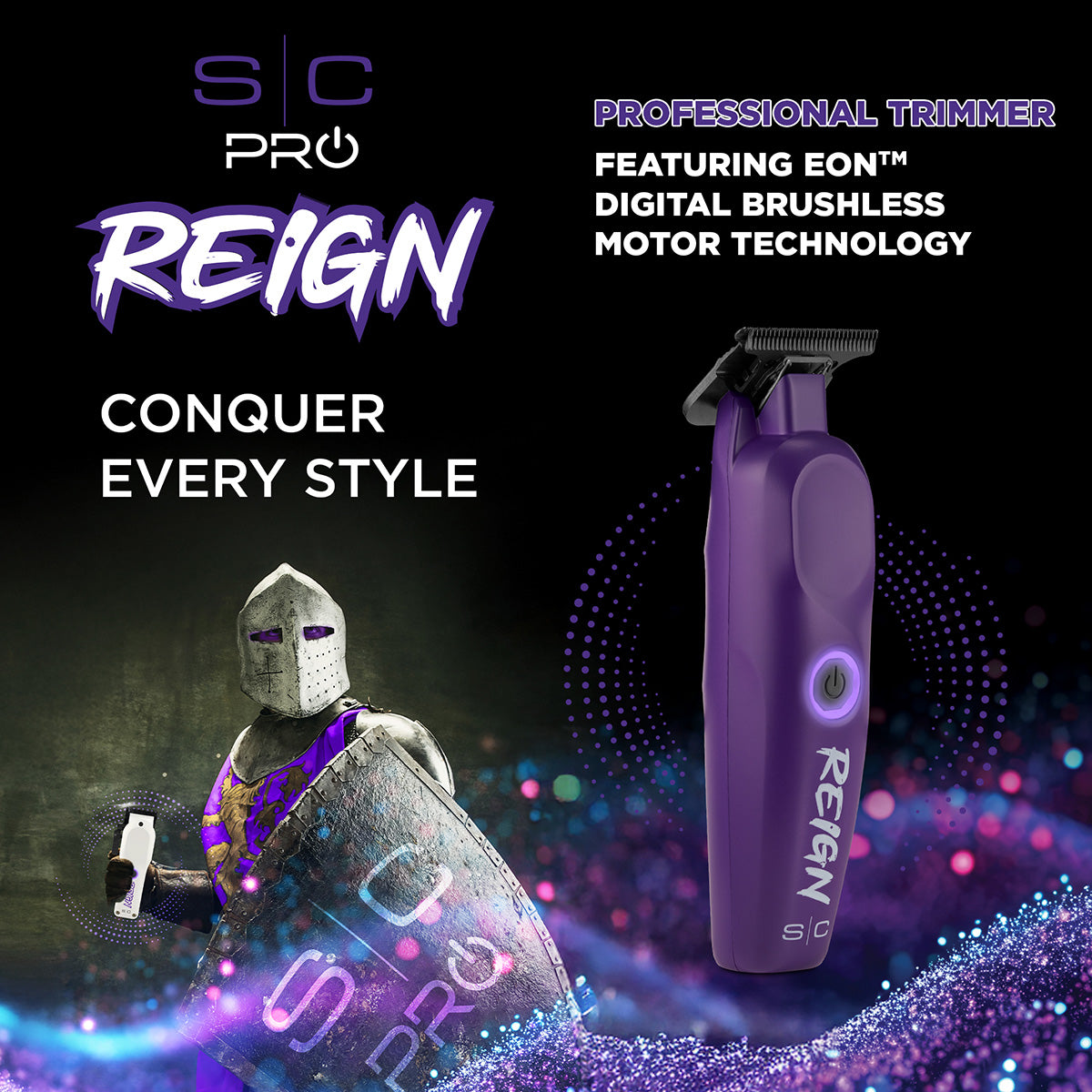 StyleCraft Purple Reign Trimmer SC422P - Featuring  Eontm Digital Brushless Motor Technology