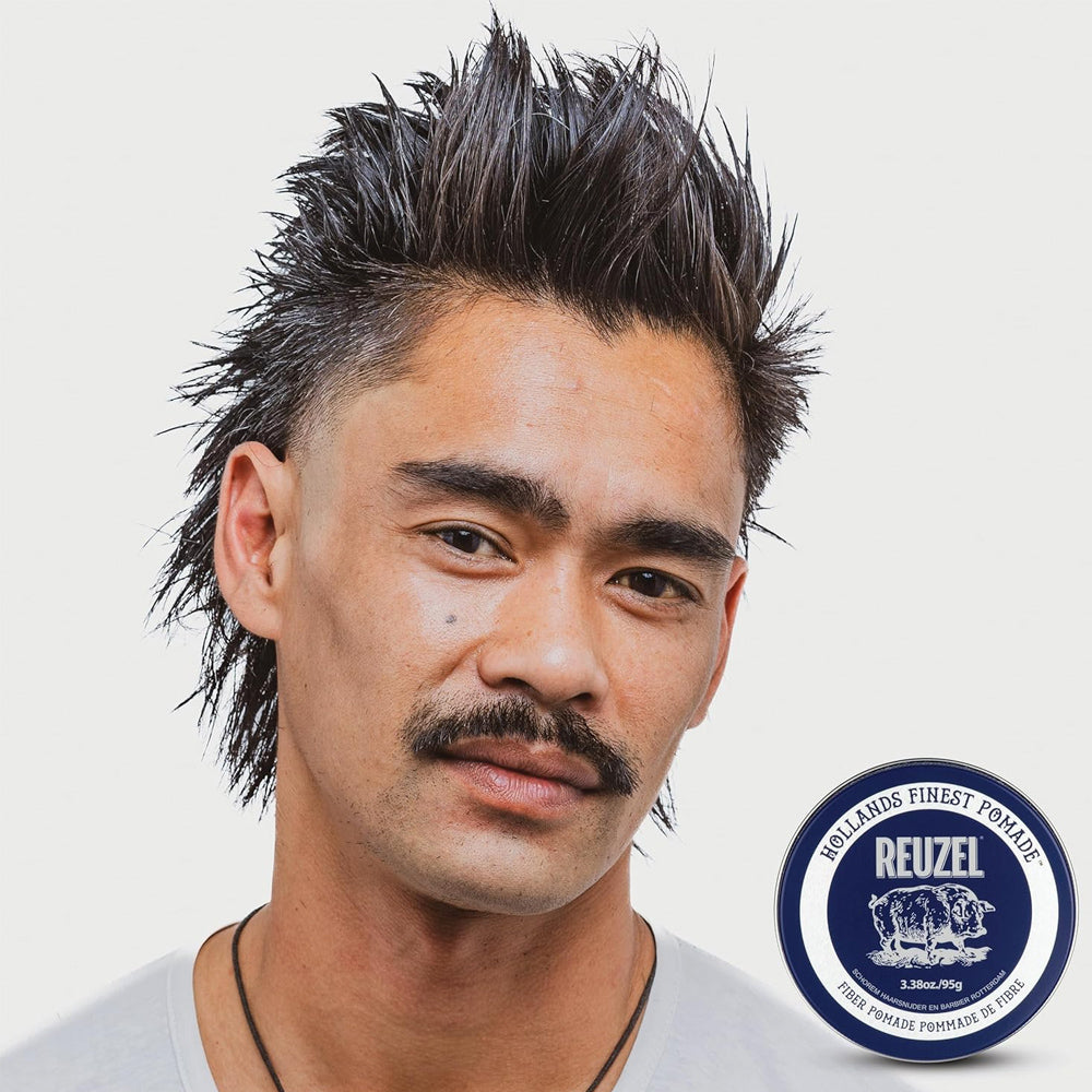 Reuzel Fiber Pomade 95 g (3.38 oz.) - Firm & Pliable With Low Shine Finish - For All Hair Types