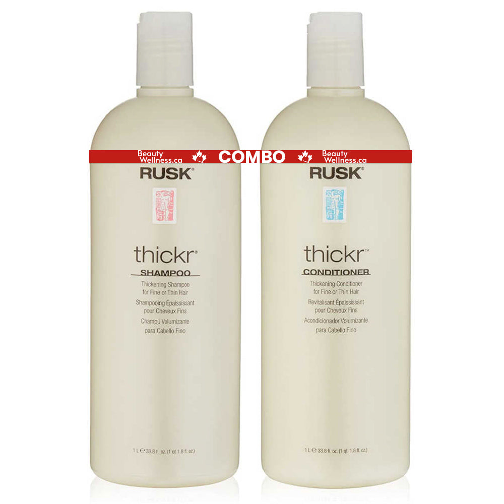 Rusk Thickr Thickening Shampoo & Conditioner Set - Designer Collection - 1 L (33.8 oz.) - For Fuller Thicker Hair