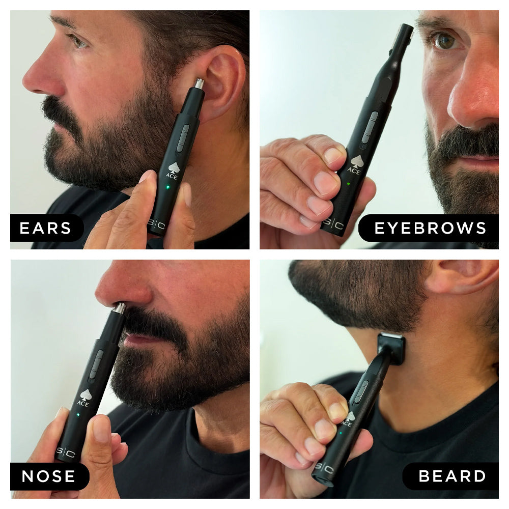 StyleCraft Ace Miro Trimmer - 3-in-1 USB-C Nose, Ear and Beard Trimmer SC420B
