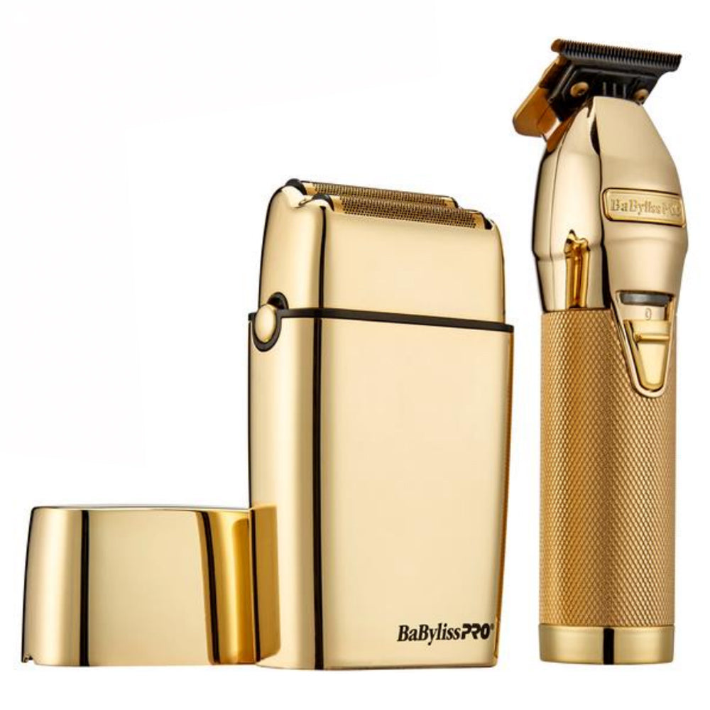 BaBylissPRO GOLDFX+ Gift Set  Trimmer and Double Foil Shaver - PREPACK FXDUOFS2TG