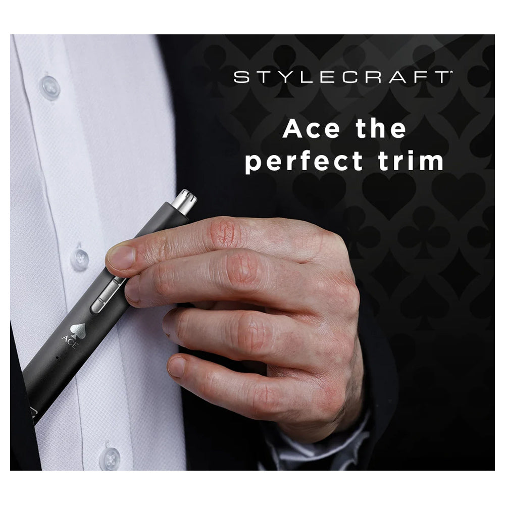 StyleCraft Ace Miro Trimmer - 3-in-1 USB-C Nose, Ear and Beard Trimmer SC420B