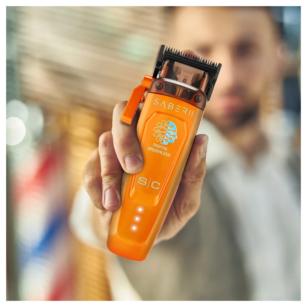 StyleCraft Duo Orange Saber 2 Professional Hair Clipper and Saber Trimmer