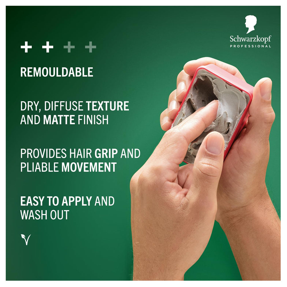 Schwarzkopf OSiS+ Mess Up Matte Paste, Medium Hold Matte Finish, Dry Texture Effect, Long Lasting Mouldable Grip 100 mL 3.38 fl. oz. ( Packaging May Vary)