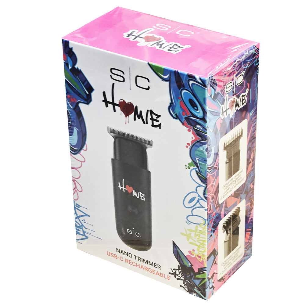 StyleCraft Homie Nano Trimmer SC415B - Powerful Compact Trimmer with 2 Adjustable Guard Combs and USB Charging