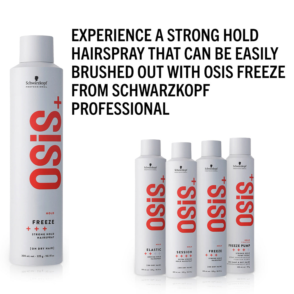 Schwarzkopf Osis+ Freeze 500 mL /  16.9 oz. Strong Hold Hairspray with Thermal Protection and No Flaking