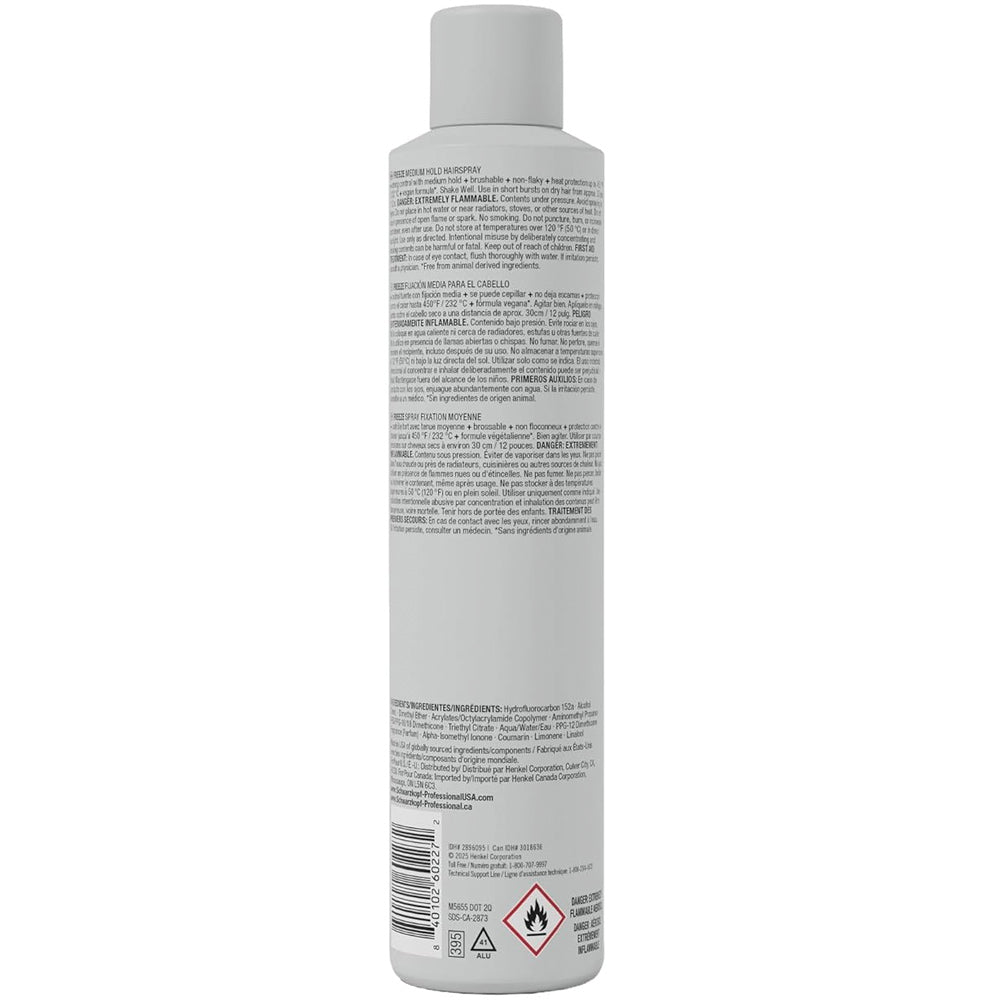 Schwarzkopf Osis+ Freeze 500 mL /  16.9 oz. Strong Hold Hairspray with Thermal Protection and No Flaking