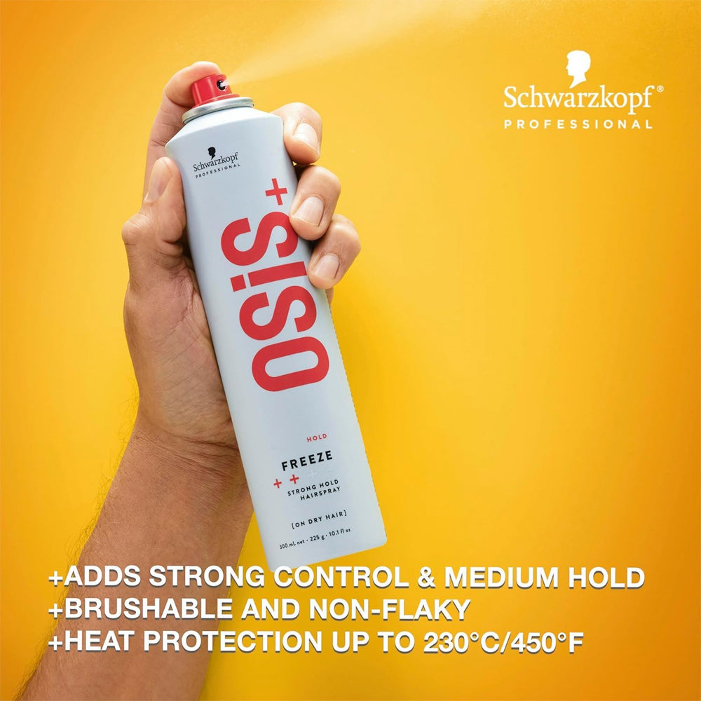Schwarzkopf Osis+ Freeze 500 mL /  16.9 oz. Strong Hold Hairspray with Thermal Protection and No Flaking