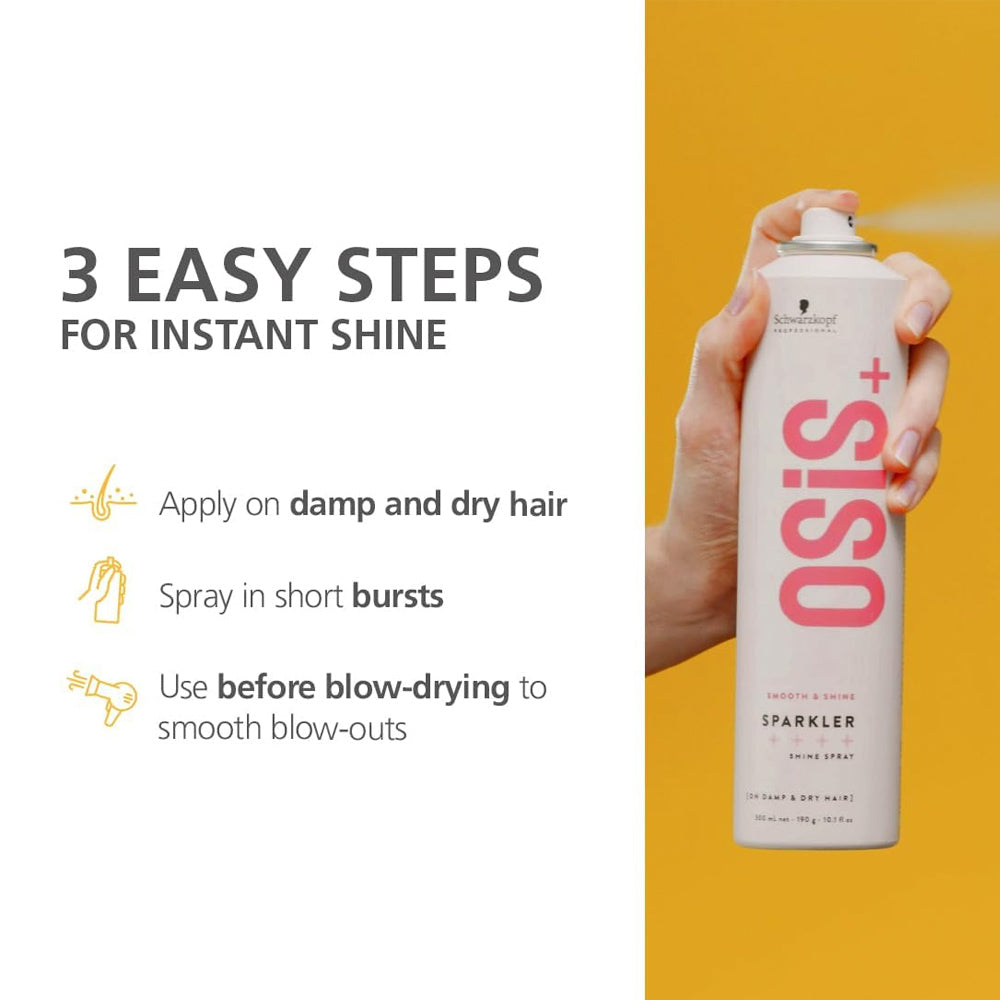 Schwarzkopf OSIS+ Sparkler Smooth & Shine Spray NEW VEGAN FORMULA - 300 mL - 190 g - 10.1 fl. oz.