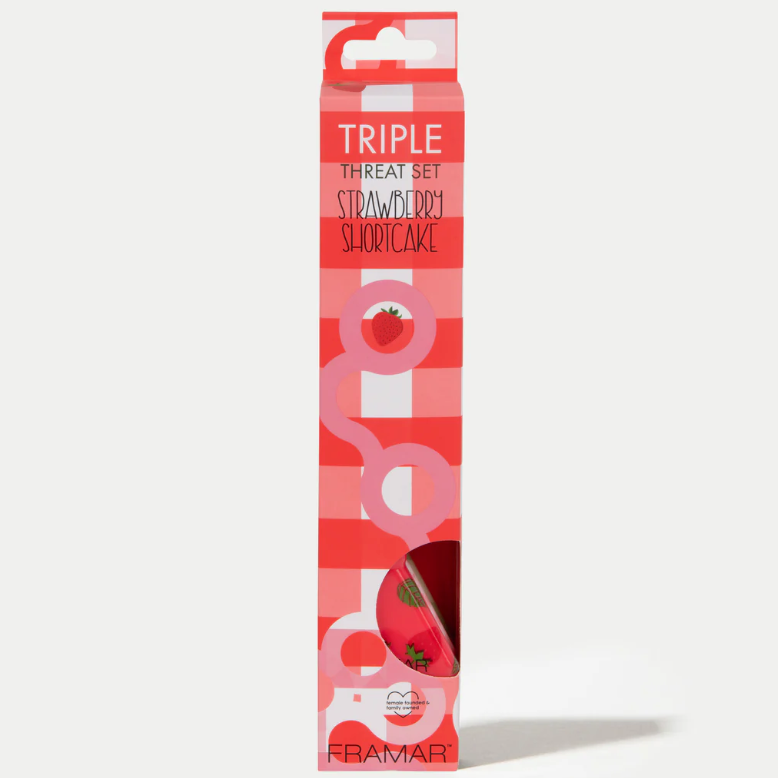 Framar Triple Threat Set - Strawberry Shortcake - 3 Detail Hair Colour Brushes