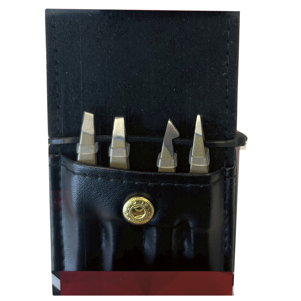 Silkline Professional Metalix Mini Tweezers Set with Leatherette Pouch - Limited Edition - TWEEZMHC