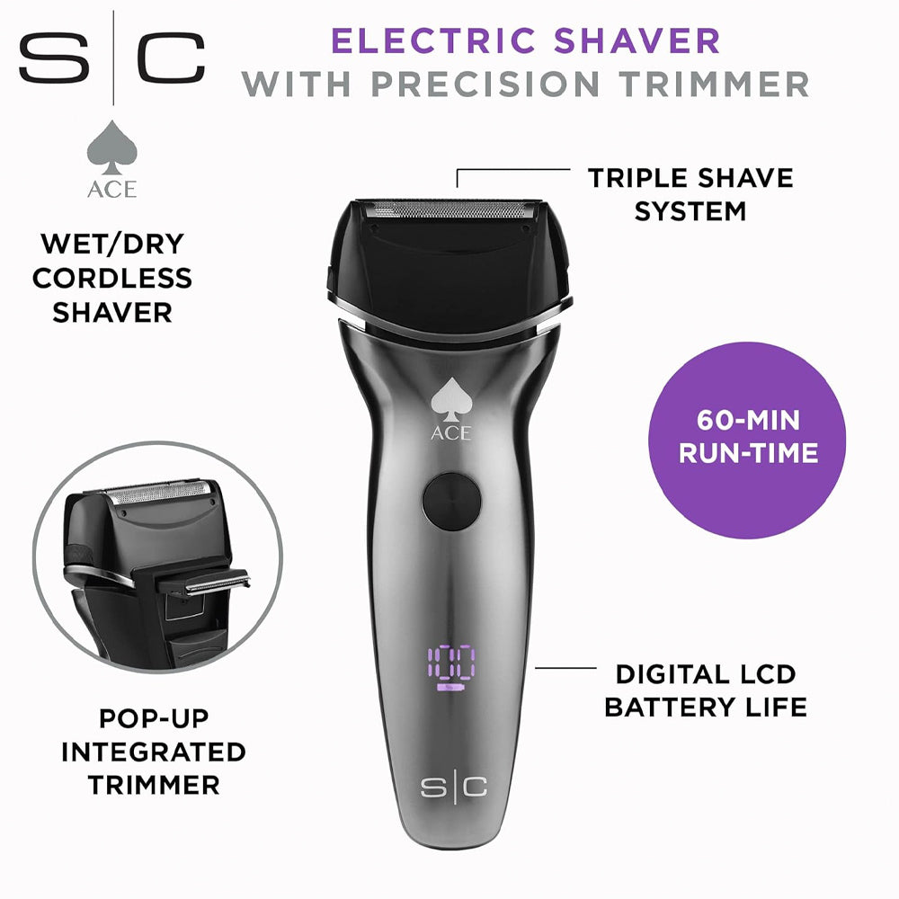 StyleCraft Ace Barber Bundle – Professional Travel Case with Foldable Hair Dryer, Clipper, Trimmer, and Waterproof Shaver Included - SC209M