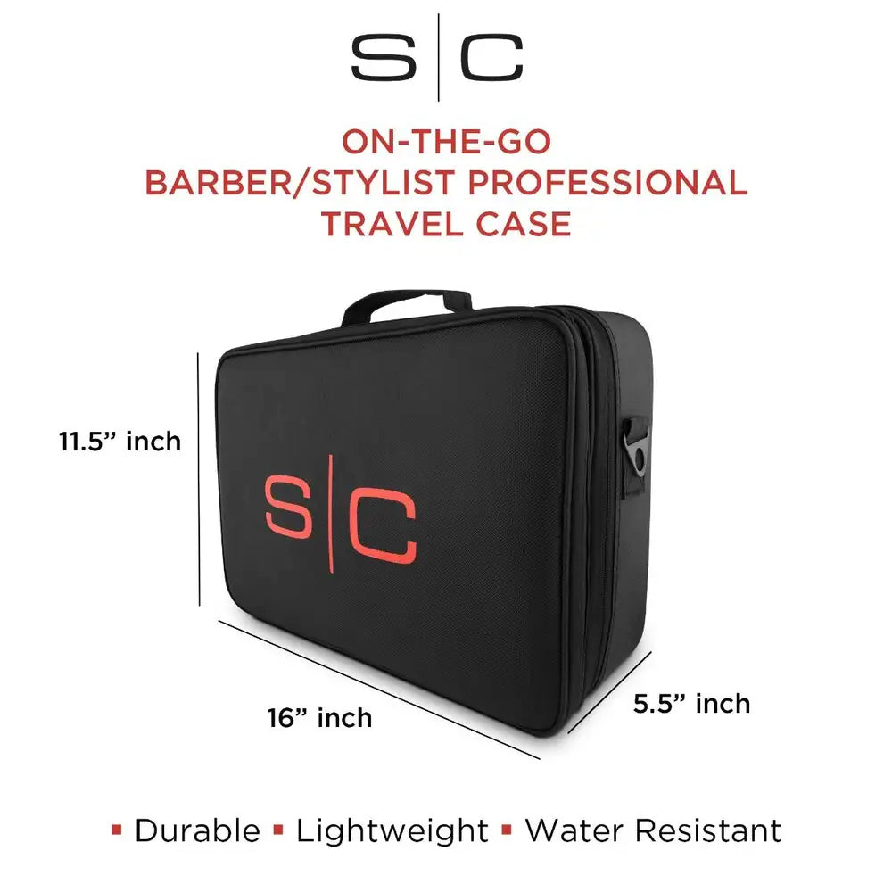 StyleCraft Ace Barber Bundle – Professional Travel Case with Foldable Hair Dryer, Clipper, Trimmer, and Waterproof Shaver Included - SC209M