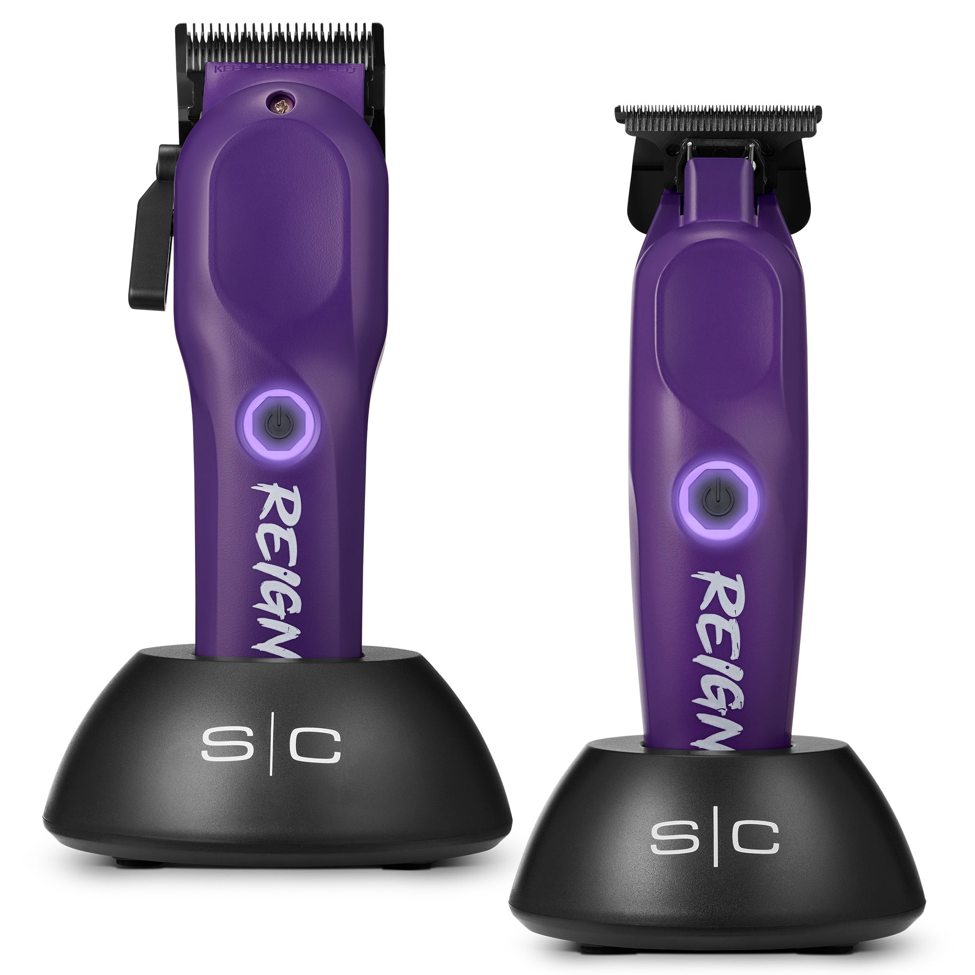 StyleCraft Duo Purple Reign Clipper SC620P & Trimmer SC422P - EON Digital Brushless Motor, USB-C Rechargeable, Lithium-Ion