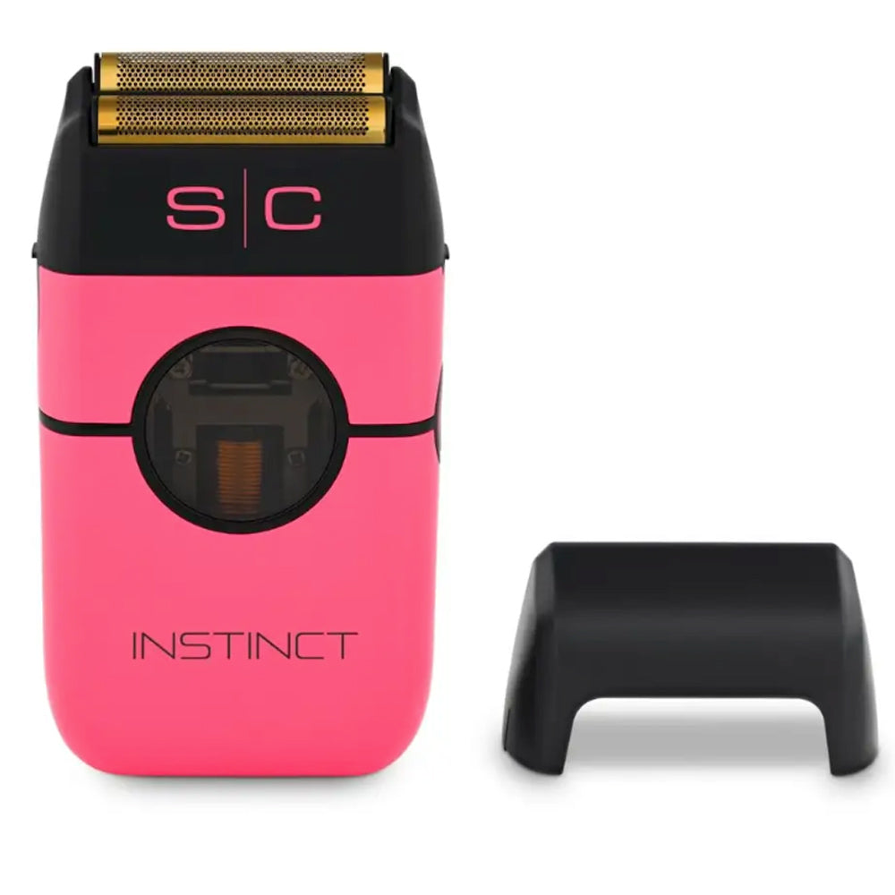 StyleCraft Instinct Metal Shaver PINK - Professional Double Foil Cordless Shaver with Intuitive Torque Control and IN2 Vector Motor SC807PK