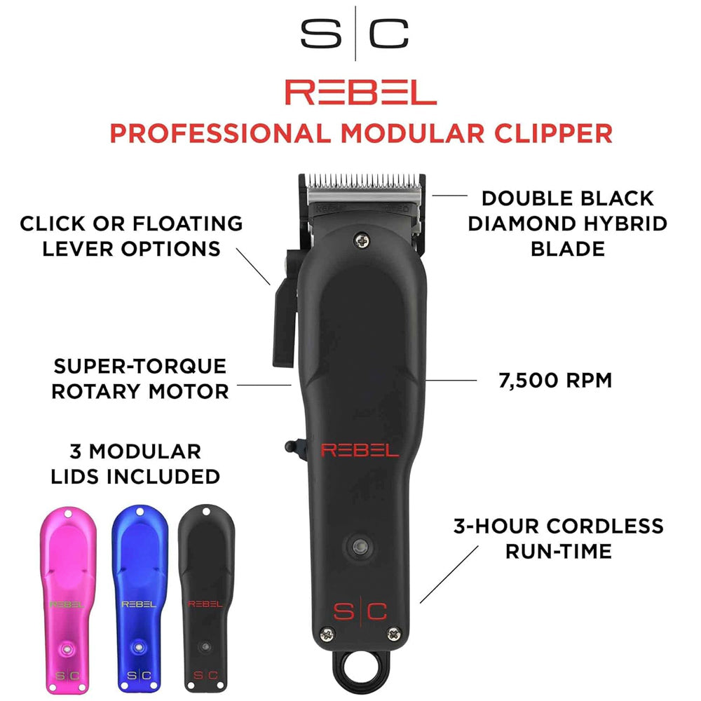 StyleCraft Rebel Trio Clipper Trimmer & Foil Shaver -  SC601-SC409M-SC802B