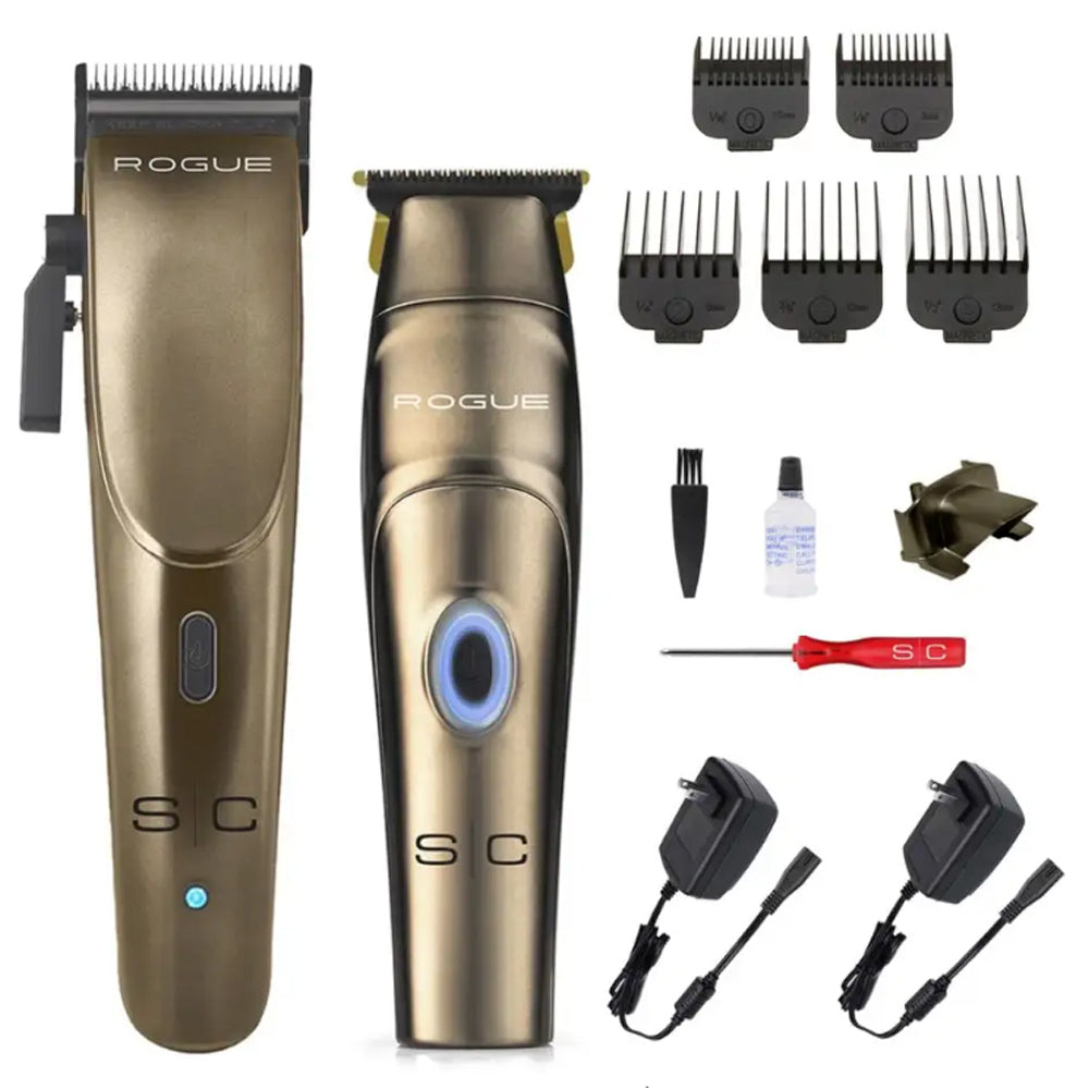 StyleCraft Rogue Combo Set - Professional Cordless Hair Clipper/Trimmer with 9V Magnetic Motor SC201N