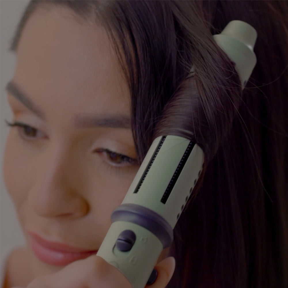 StyleCraft Sage Professional Retractable Styling Brush & Curling Wand SC716GR for Smoothness and Shine