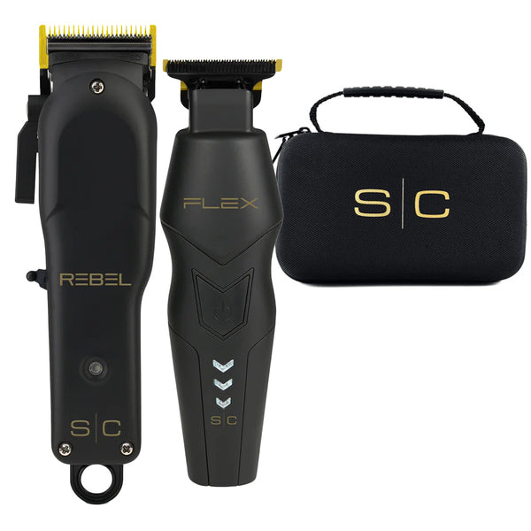 StyleCraft Super Set - Rebel Clipper and Flex Trimmer Combo with Trave ...