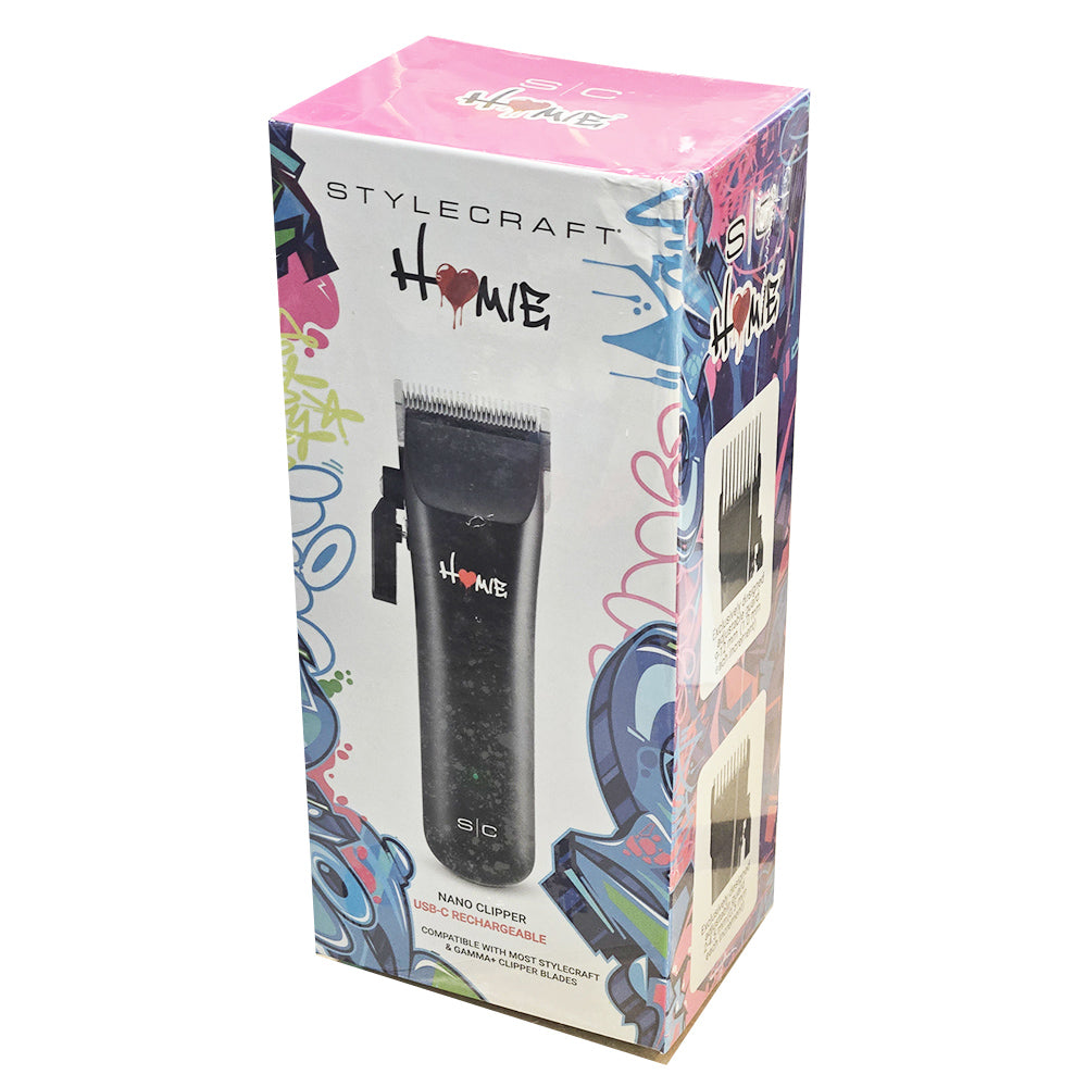StyleCraft Homie Nano Clipper SC628B - Whisper-Quiet, Compact, Adjustable Guards