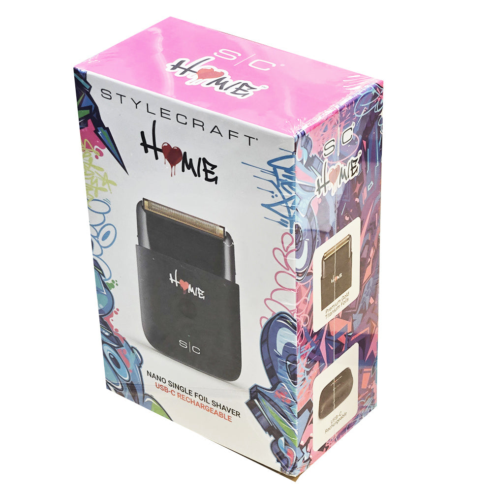 StyleCraft Homie Nano Single Foil Shaver SC817B - Compact, for Sesitive Skin, Close Finish