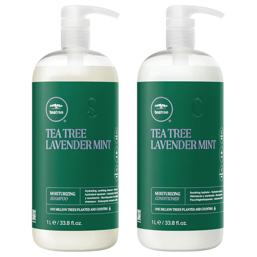 Tea Tree Duo Lavender Mint Moisturizing Shampoo & Conditioner 1L / 33.8 oz.  by Paul Mitchell (JPMS)