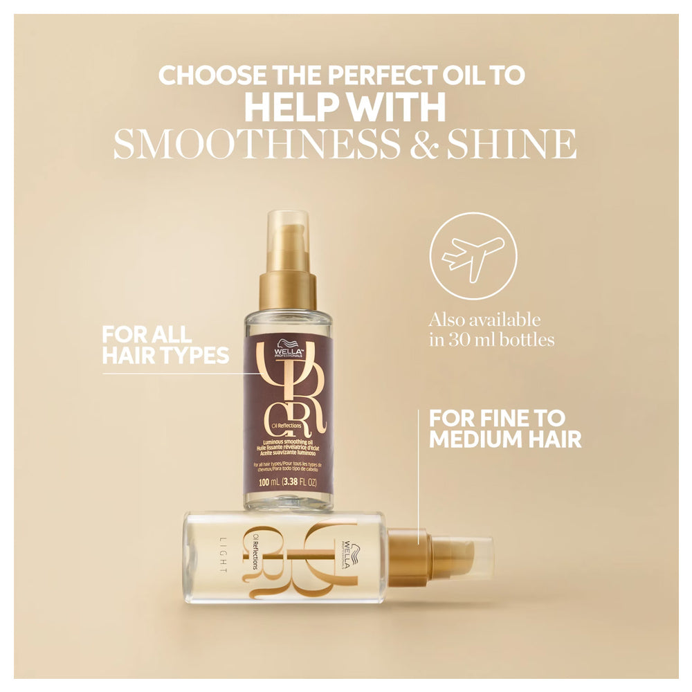 Combo Set Wella Oil Reflections Luminous Reveal Shampoo, Conditioner, Mask and Oil for 3x Smoother Hair
