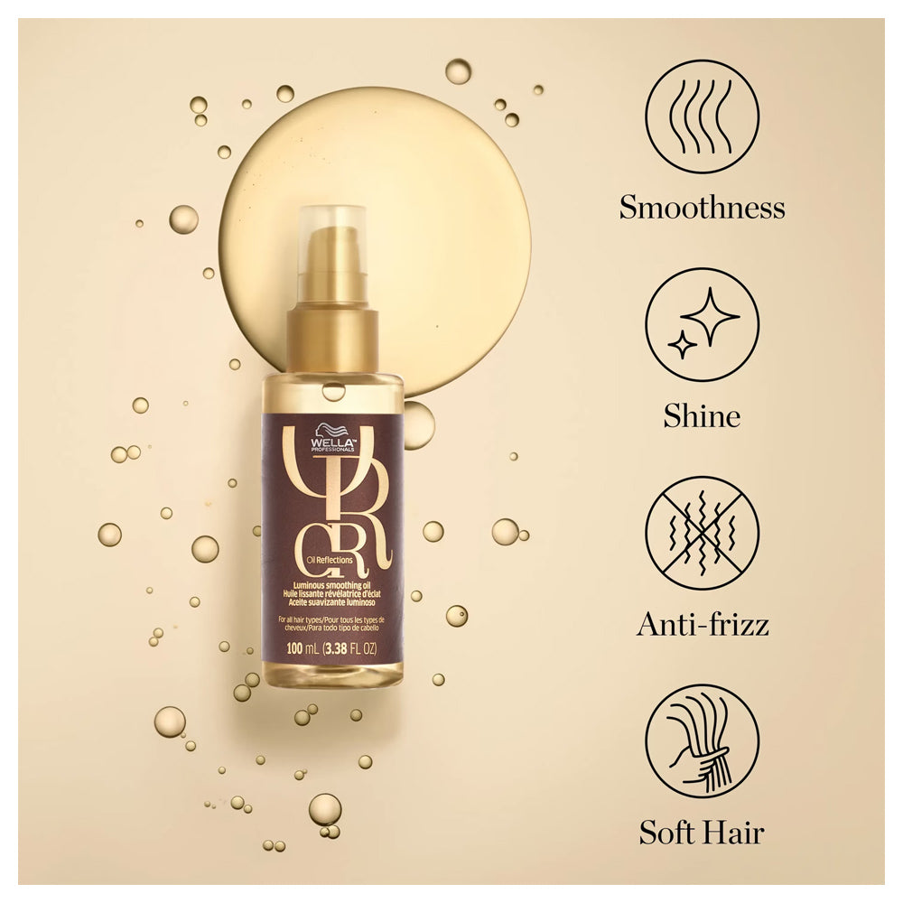 Combo Set Wella Oil Reflections Luminous Reveal Shampoo, Conditioner, Mask and Oil for 3x Smoother Hair