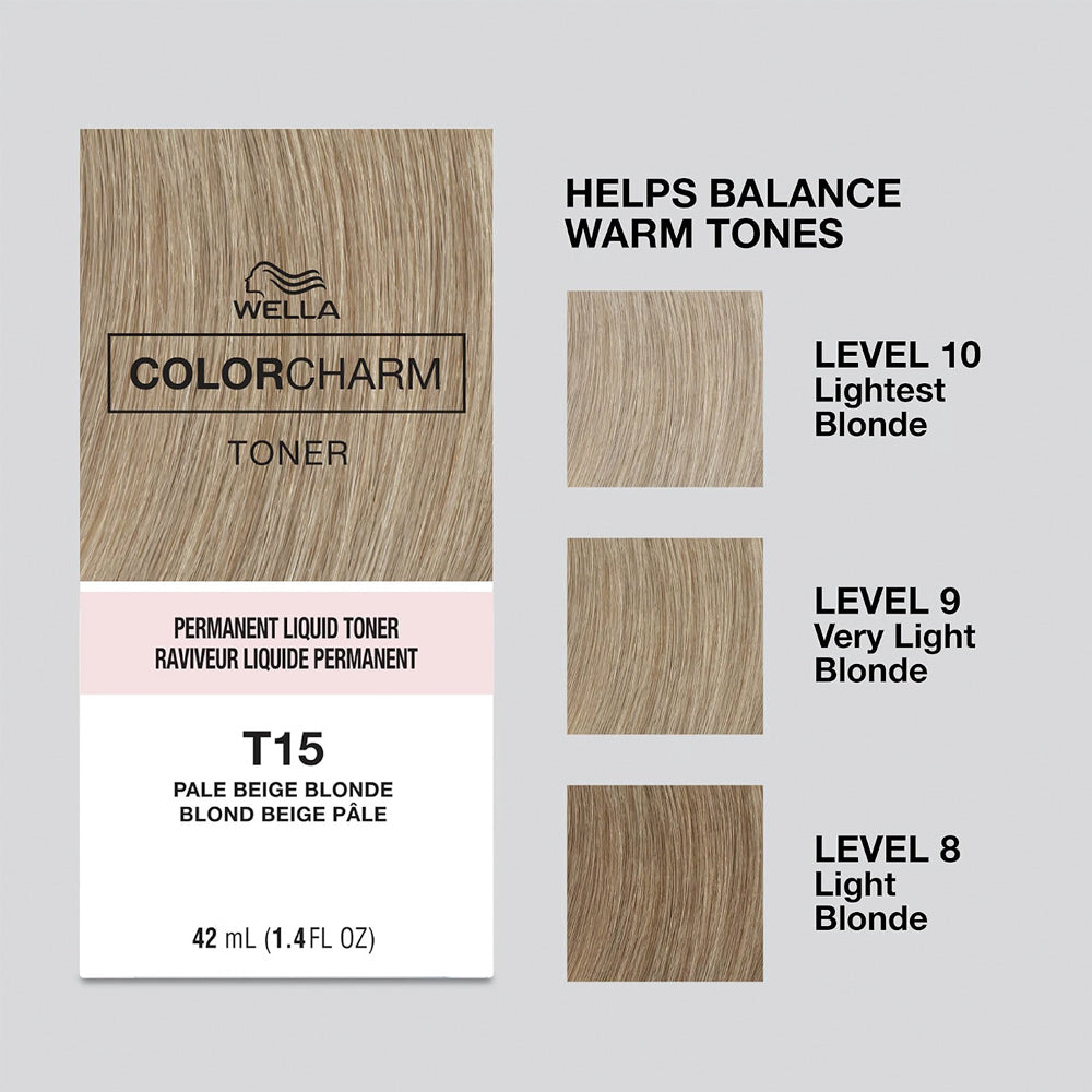 Wella Colour Charm T15 Pale Beige Blonde Liquid Toner 42 mL