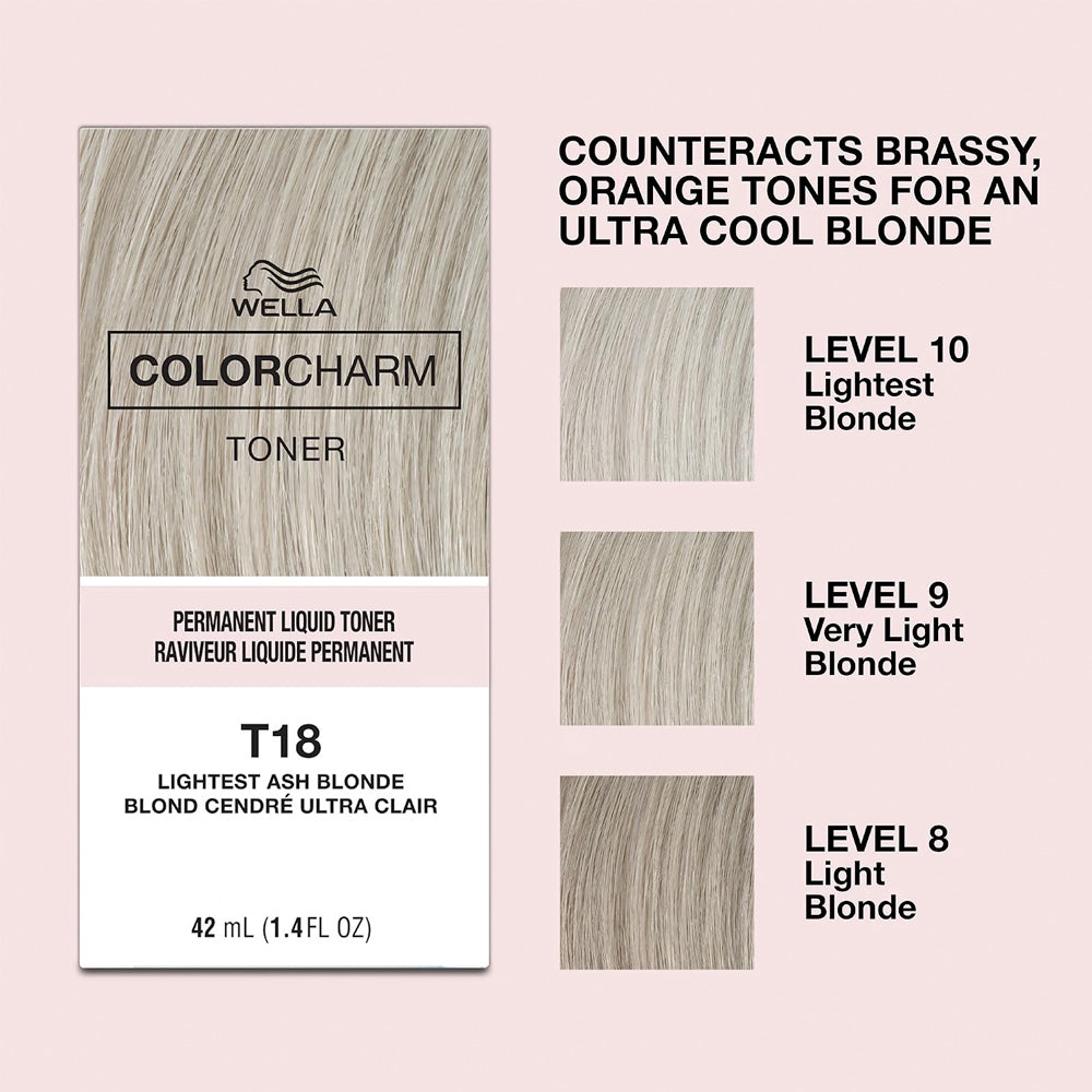 Wella Colour Charm T18 Lightest Ash Blonde Liquid Toner 42 mL