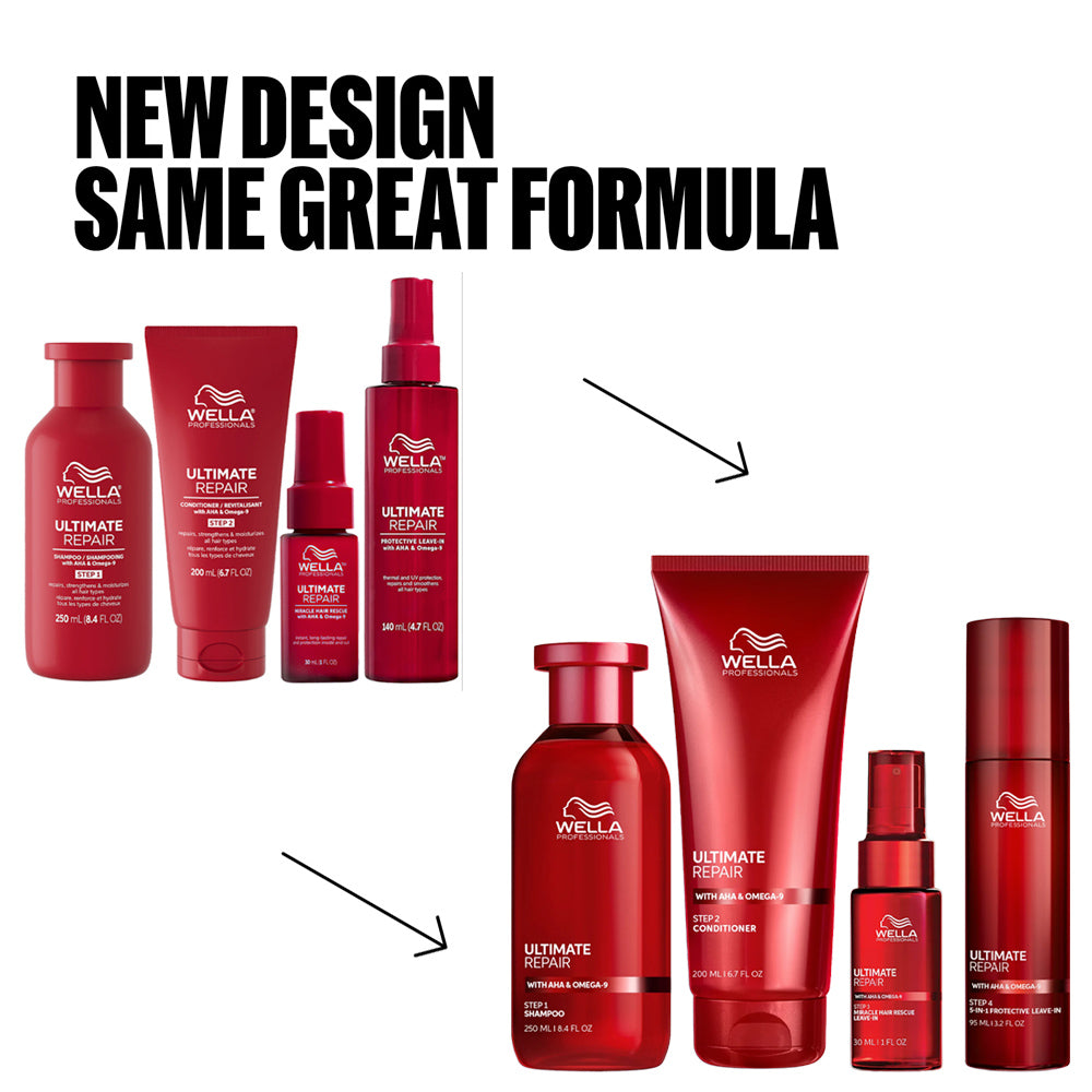 Wella Ultimate Repair Combo Set - All Steps 1 to 4 - Shampoo Conditioner Miracle Repair and Leave-in Protection