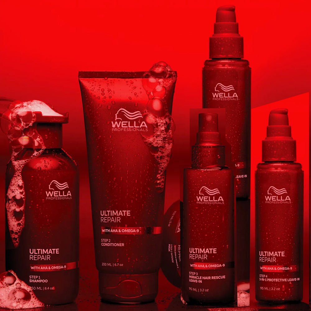 Wella Ultimate Repair Combo Set - All Steps 1 to 4 - Shampoo Conditioner Miracle Repair and Leave-in Protection