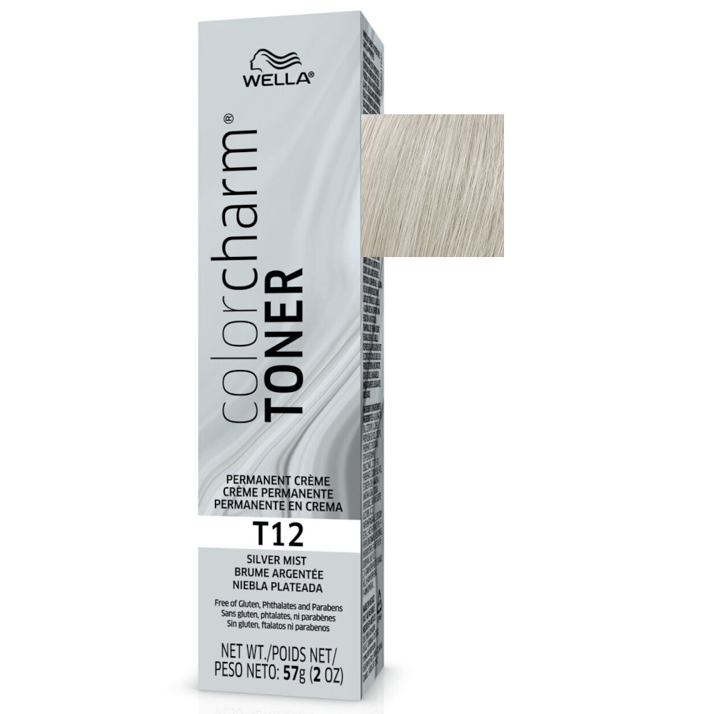 Wella T12 Silver Mist - Brass Neutralizing Permanent Crème Toners for Enhanced Blondes - 2 oz. - 57 g