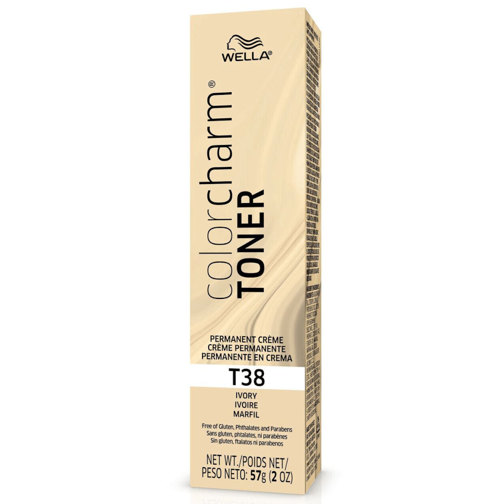 Wella T38 Ivory - Brass Neutralizing Permanent Crème Toners for Enhanced Blondes - 2 oz. - 57 g
