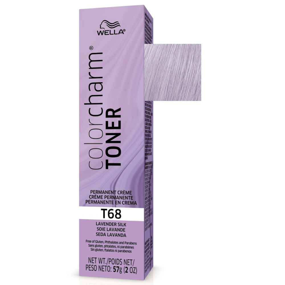 Wella T68 Lavender Silk - Brass Neutralizing Permanent Crème Toners for Pastel Enhanced Blondes - 2 oz. - 57 g